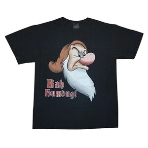 Y2K 2000s Disney Snow White Grumpy Bah Humbug Print T-Shirt Size (M)